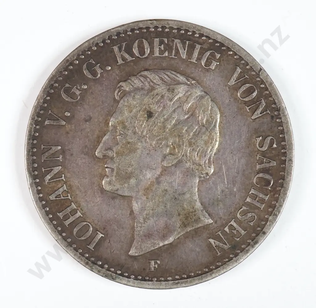 Germany Saxony-albertine 1859 'F' One Third Thaler, Very Fine Image 1++