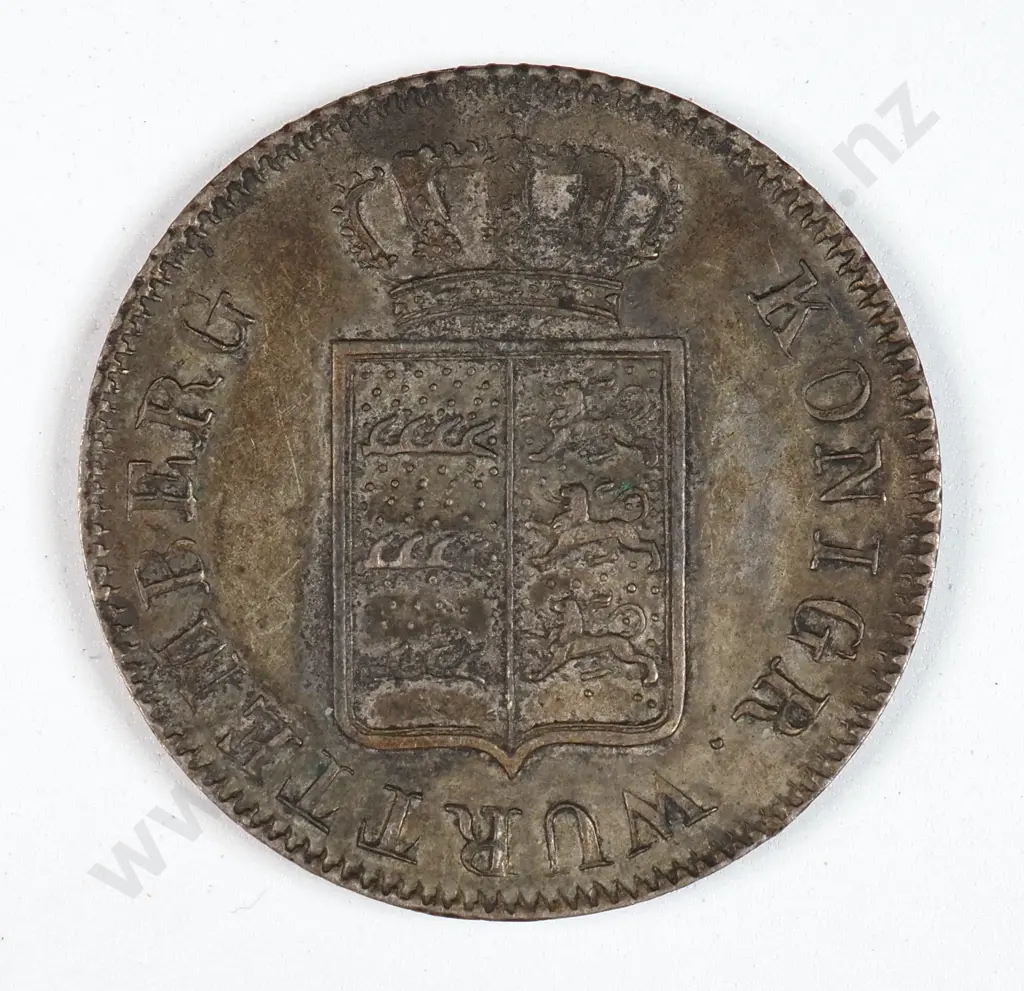 Germany Wurttemburg 1839 Six Kreuzer, Extremely Fine Image 1++