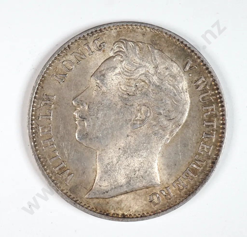 Germany Wurttemburg 1860 Half Gulden, Extremely Fine Image 1++
