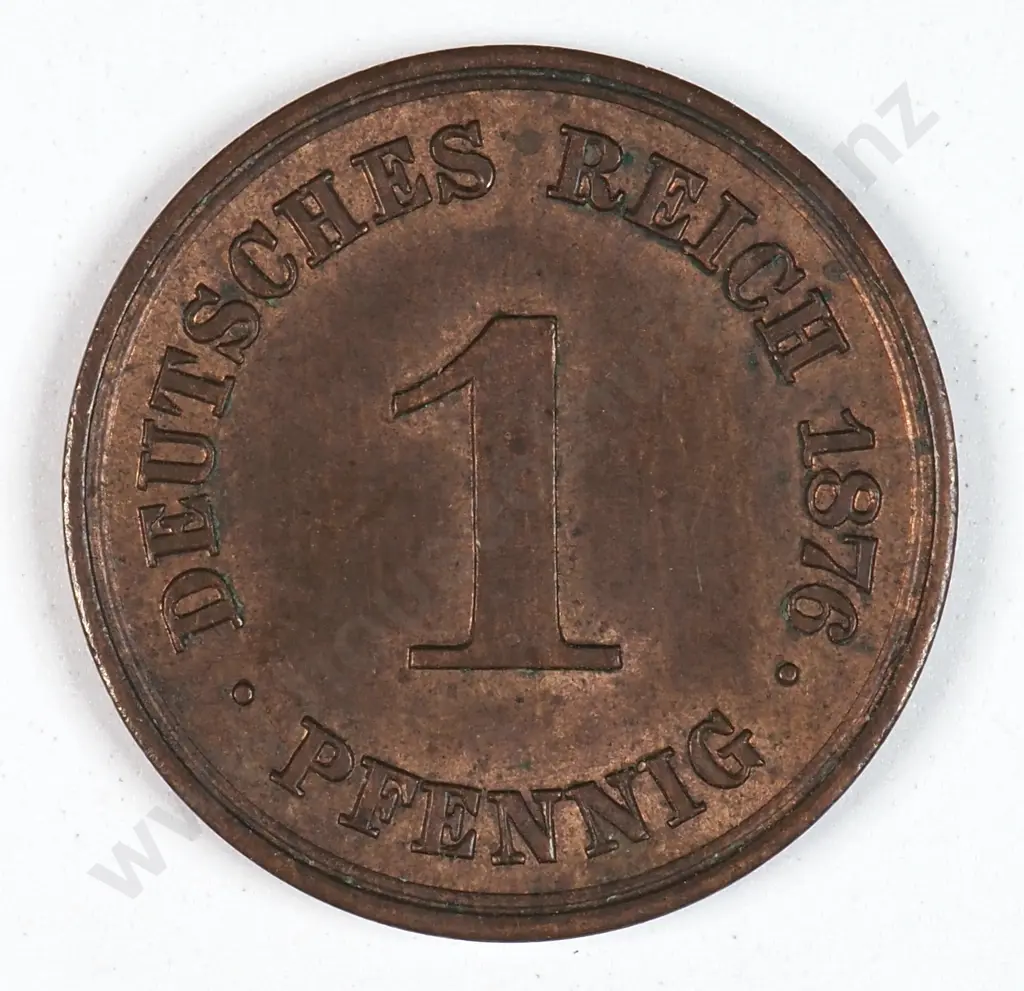 Germany 1876 'A' One Pfennig, Extremely Fine Image 1++