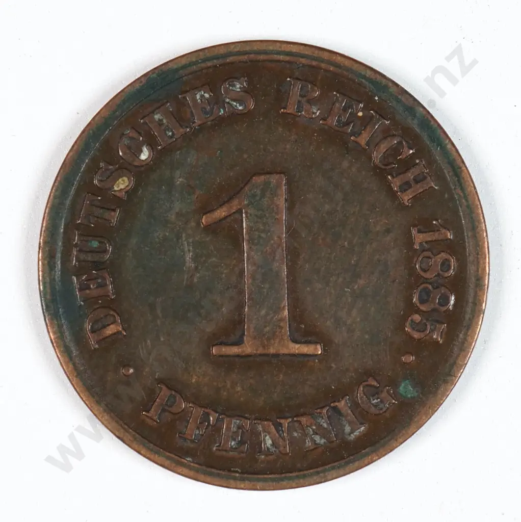 Germany 1885 'J' One Pfennig, Very Fine Image 1++