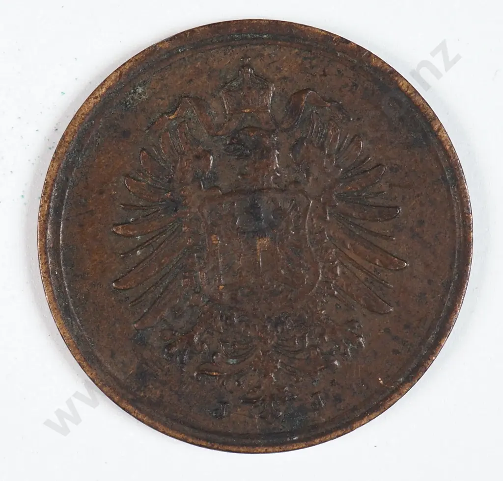 Germany 1886 'J' One Pfennig, Very Fine Image 1++
