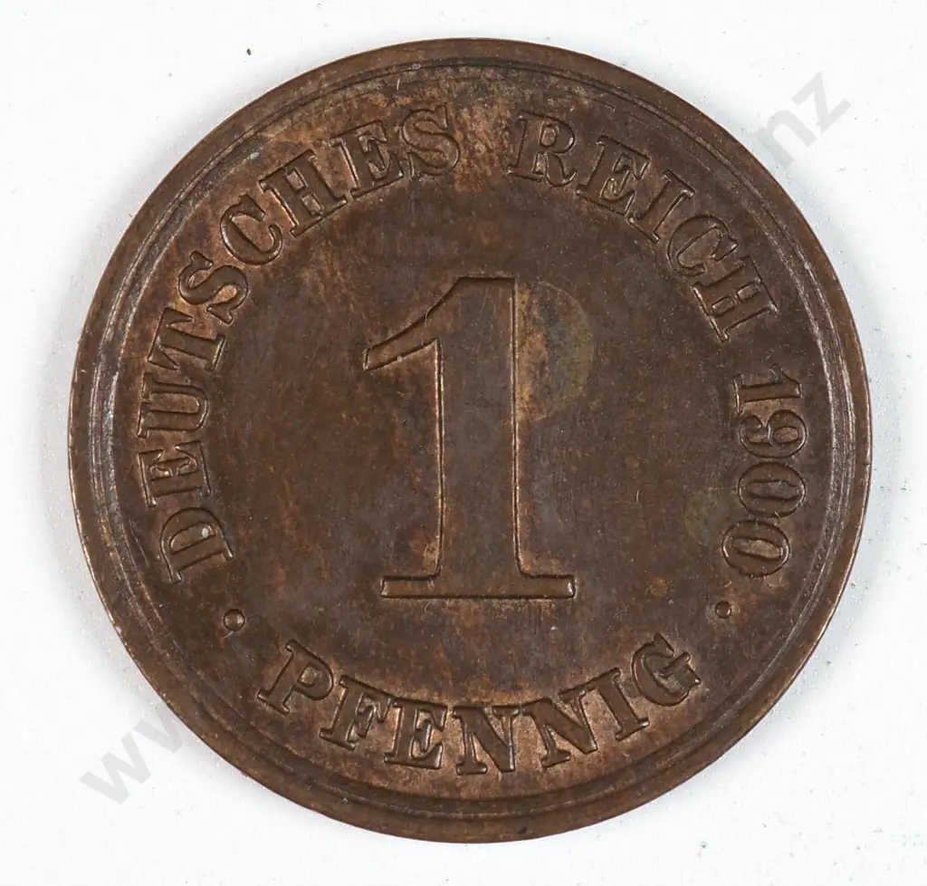 Germany 1900 'D' One Pfennig, Extremely Fine Image 1++