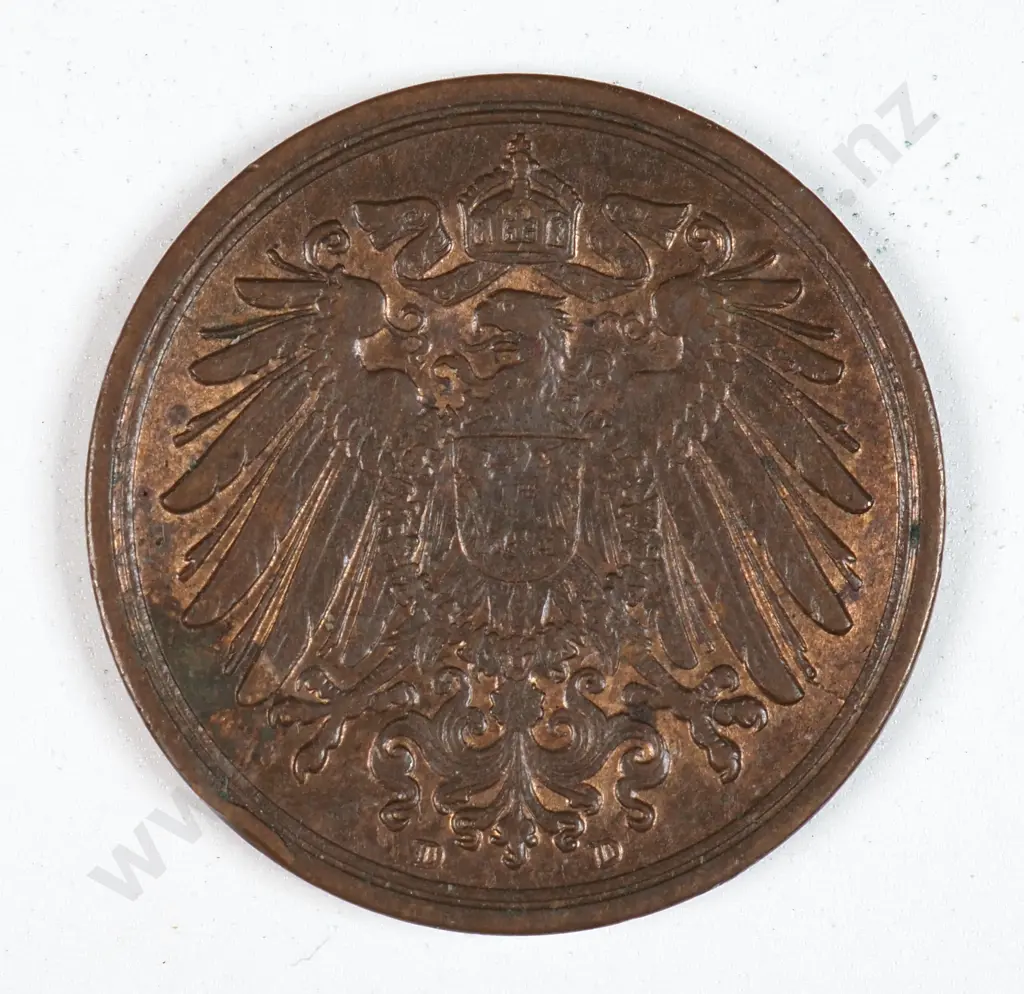 Germany 1900 'D' One Pfennig, Extremely Fine Image 1++