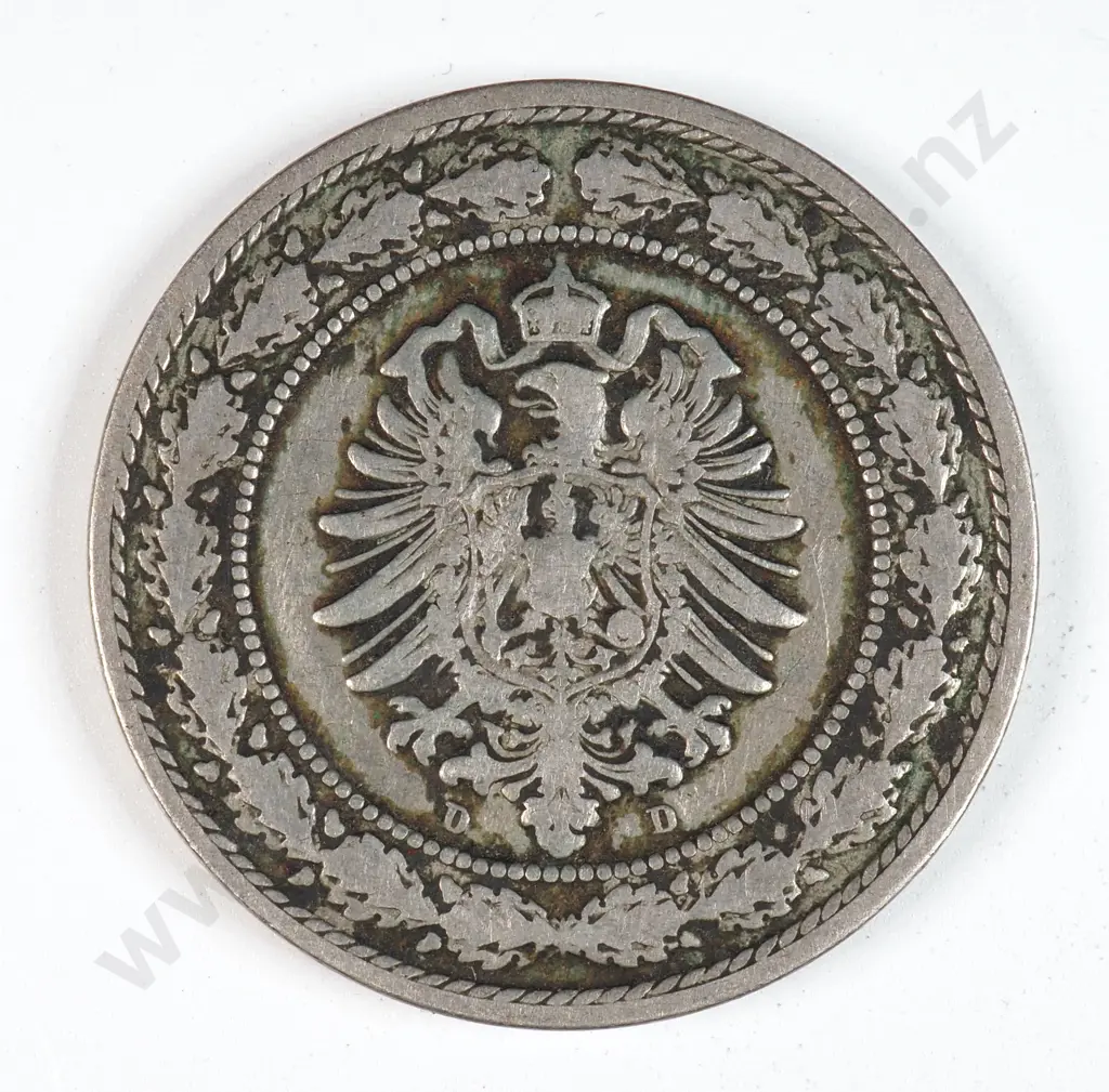 Germany 1888 'D' Twenty Pfennig, Very Fine Image 1++