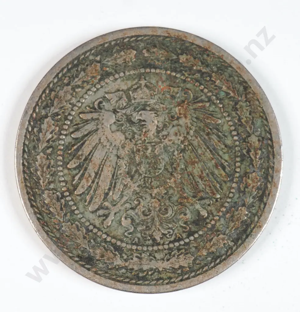 Germany 1892 'A' Twenty Pfennig, Very Fine Image 1++