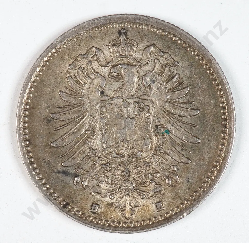 Germany 1876 'H' Fifty Pfennig, Extremely Fine Image 1++