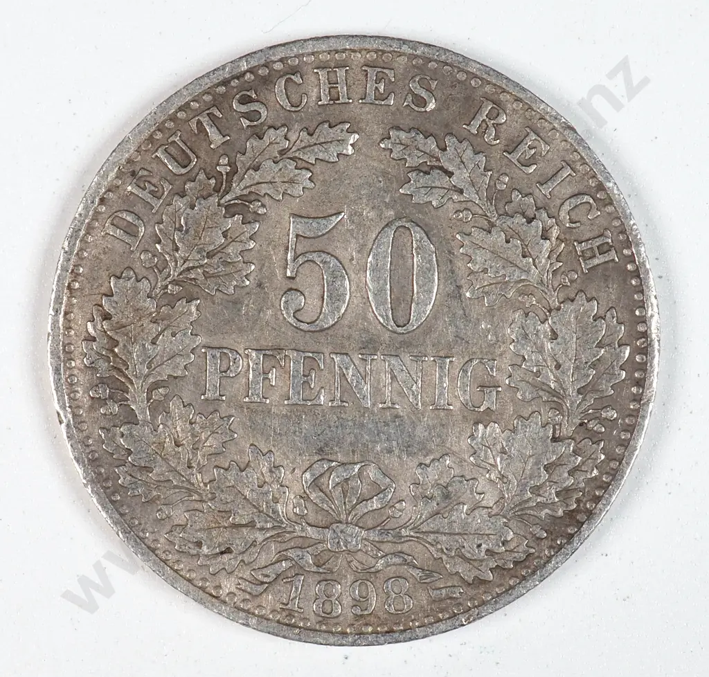 Germany 1898 'A' Fifty Pfennig, Very Fine Image 1++