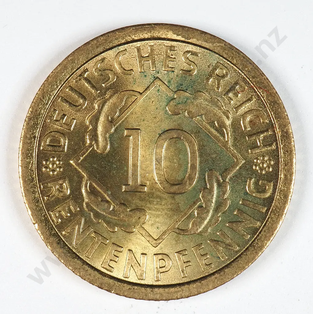 Germany 1924 'A' Ten Rentenpfennig, Uncirculated Image 1++