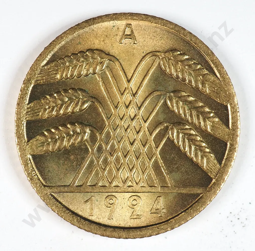 Germany 1924 'A' Ten Rentenpfennig, Uncirculated Image 1++