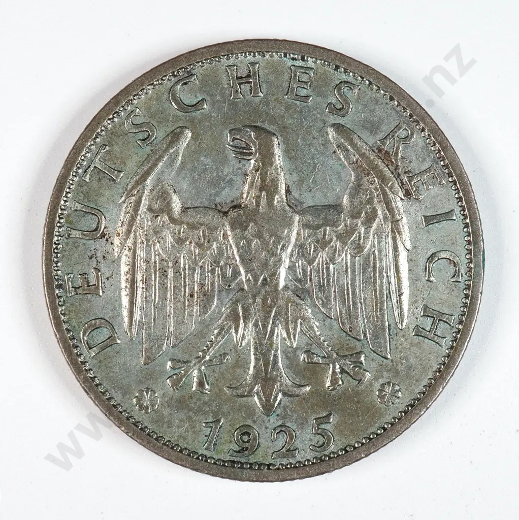 Germany 1925 'A' Two Reichsmark, Very Fine Image 1++