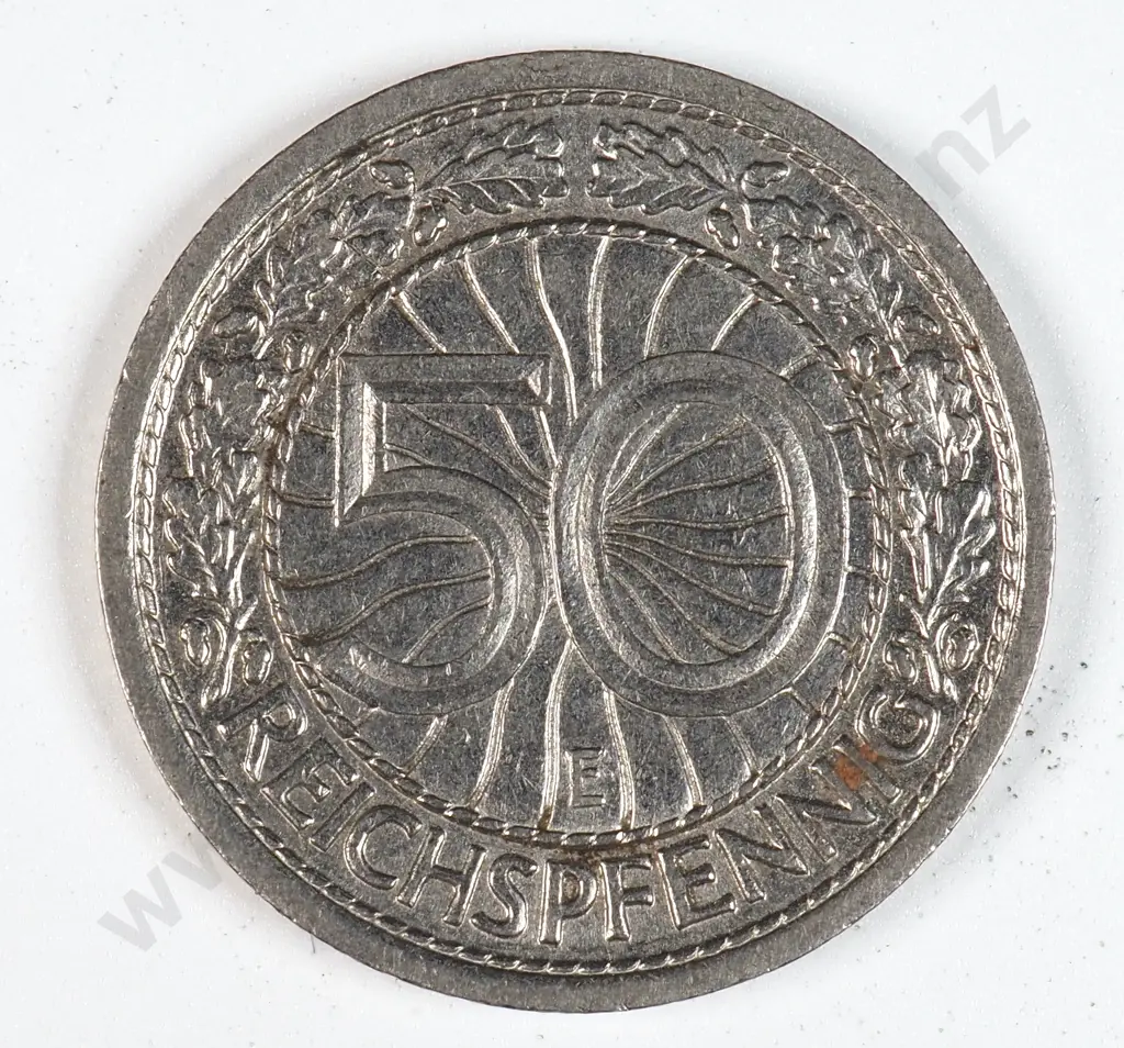 Germany 1930 'E' Fifty Reichspfennig, Extremely Fine Image 1++