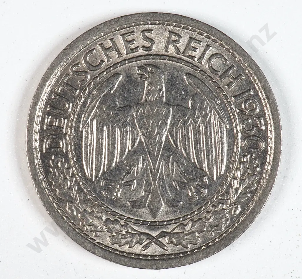 Germany 1930 'E' Fifty Reichspfennig, Extremely Fine Image 1++