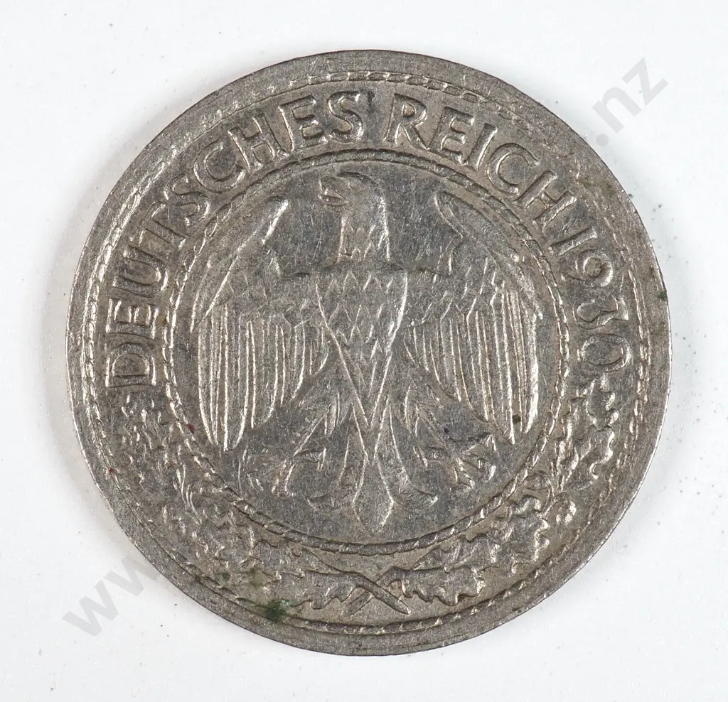 Germany 1930 'G' Fifty Reichspfennig, Very Fine Image 1++