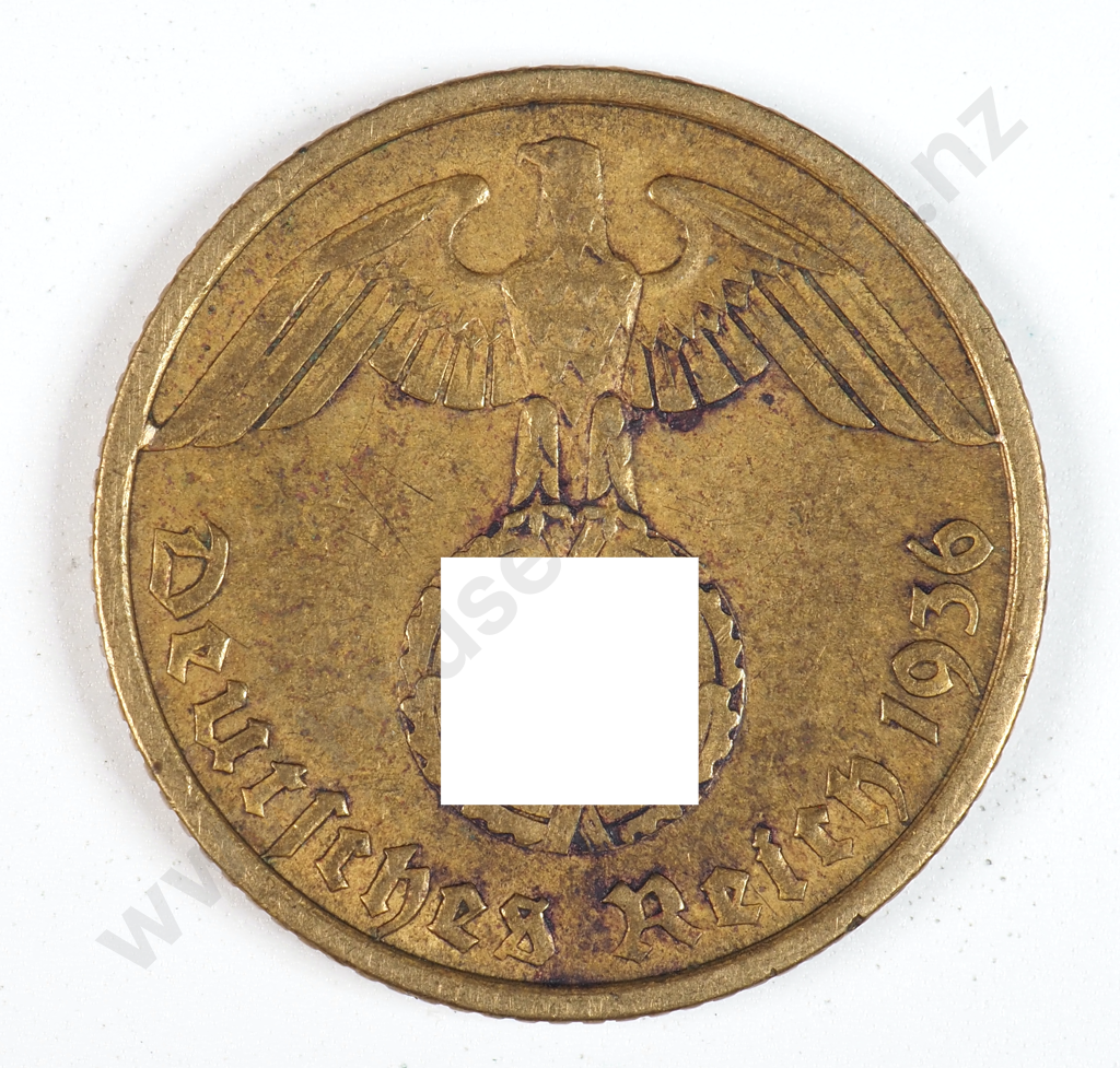 Germany 1936 'A' Ten Reichspfennig, Very Fine Image 1++