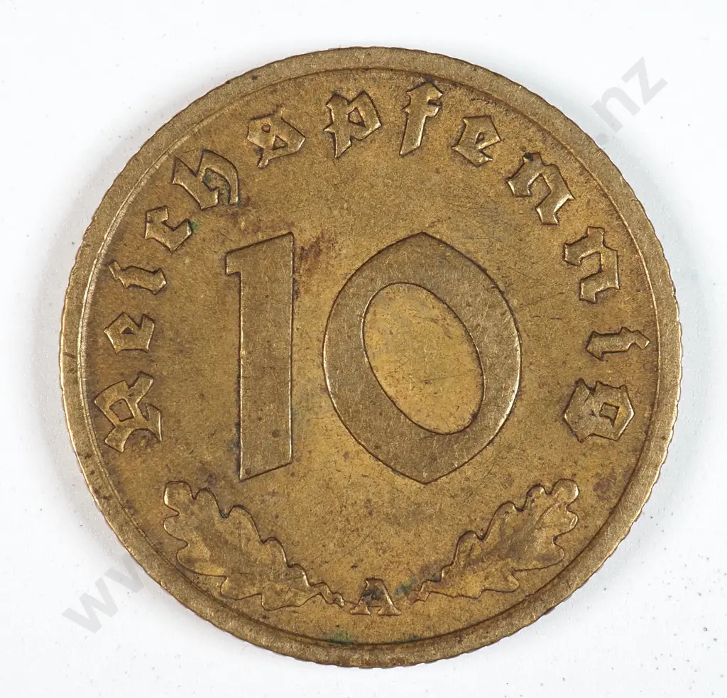 Germany 1936 'A' Ten Reichspfennig, Very Fine Image 1++