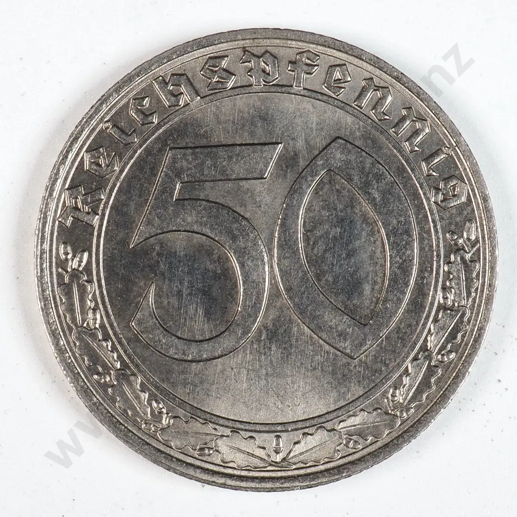 Germany 1939 'J' Fifty Reichspfennig, Uncirculated Image 1++
