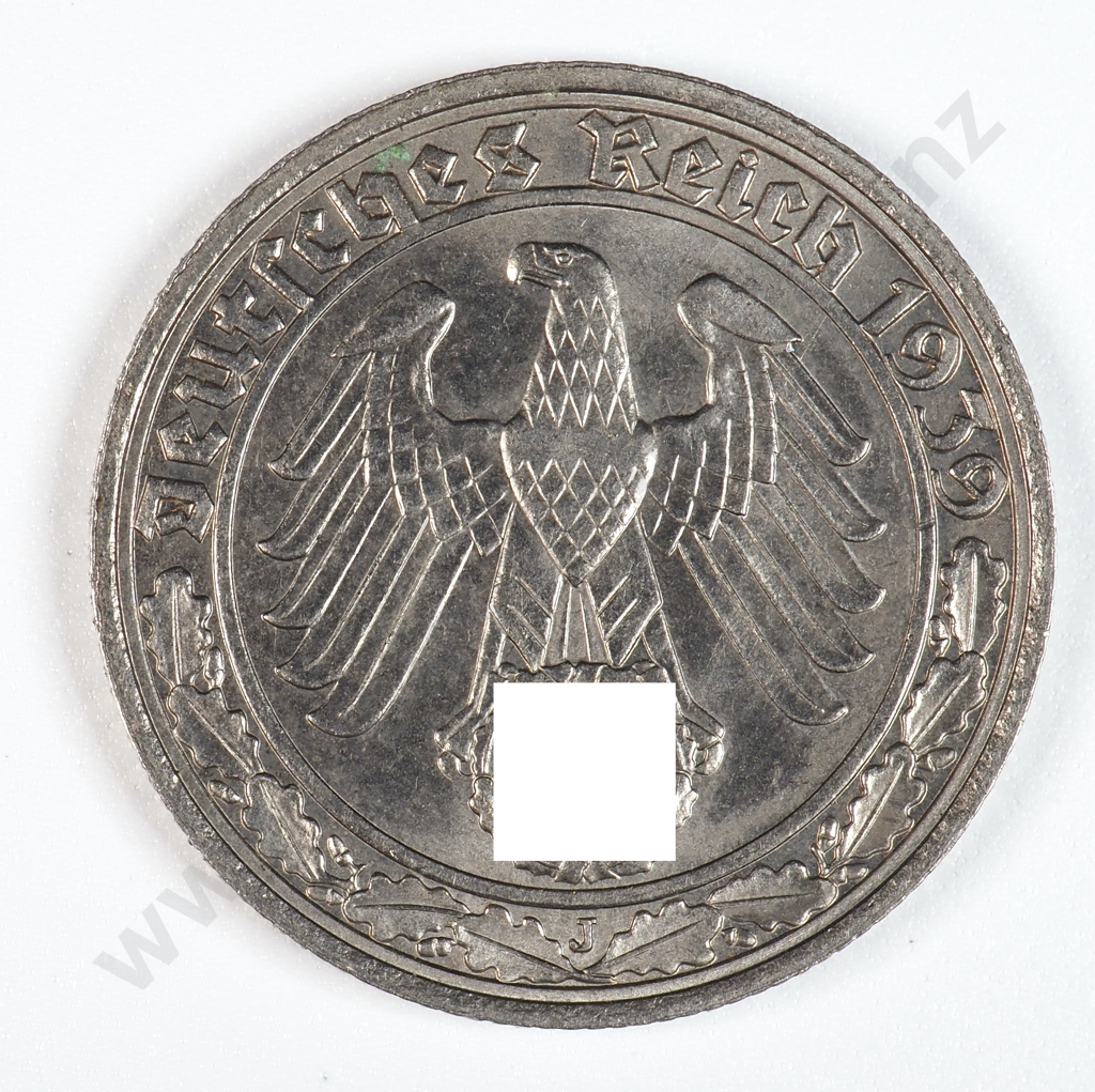 Germany 1939 'J' Fifty Reichspfennig, Uncirculated Image 1++