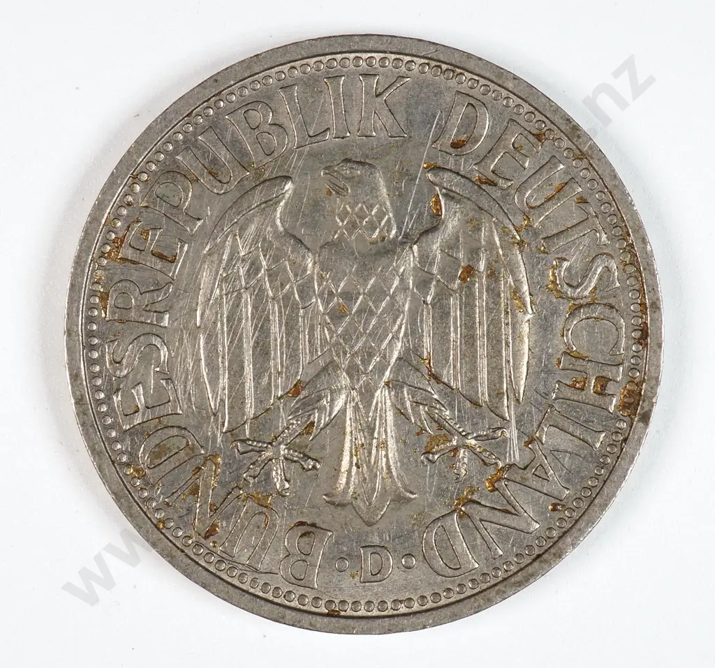 Germany 1951 'D' Two Deutsche Mark, Extremely Fine Image 1++