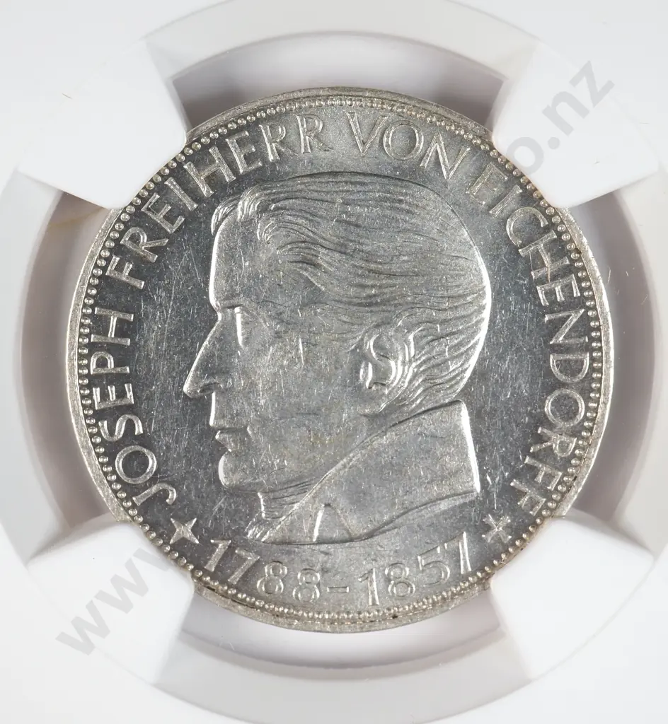 Germany 1957 'J' Five Deutsche Mark, Ngc Graded And Slabbed As Ms 61 Image 1++