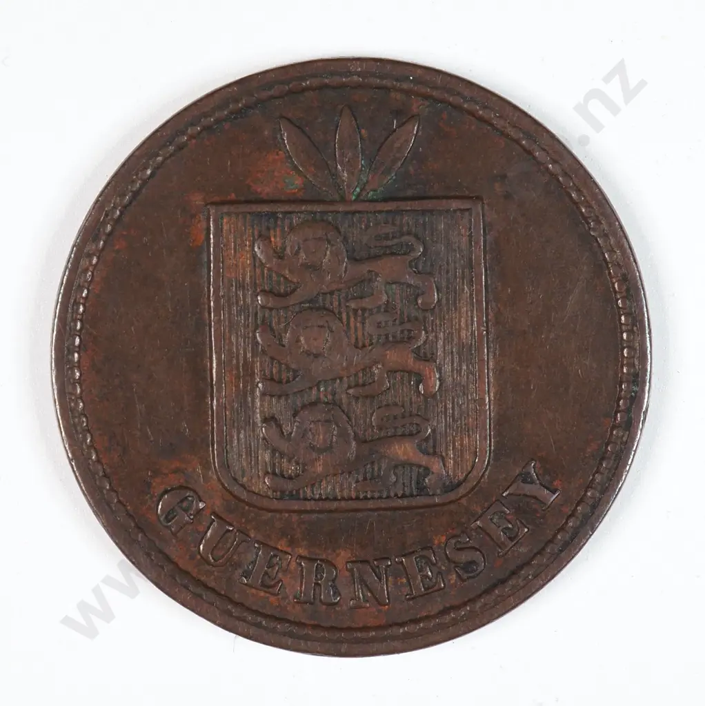 Guernsey 1874 Two Doubles, Very Fine Image 1++