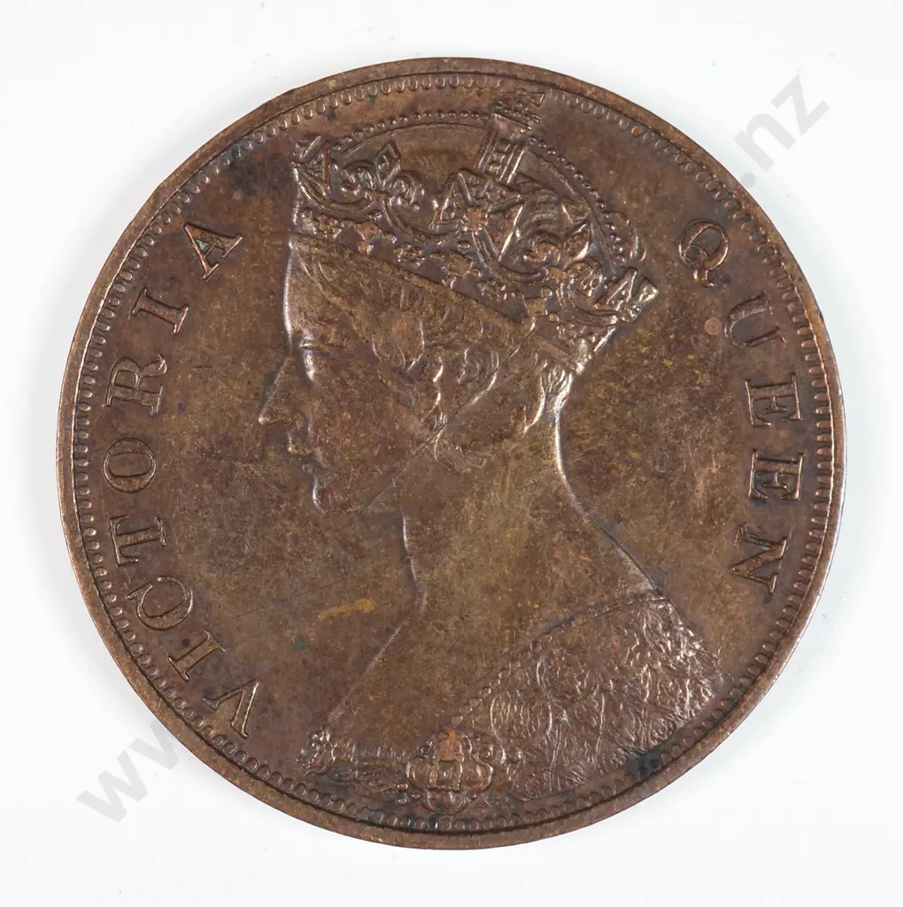 Hong Kong 1876 One Cent, Extremely Fine Image 1++