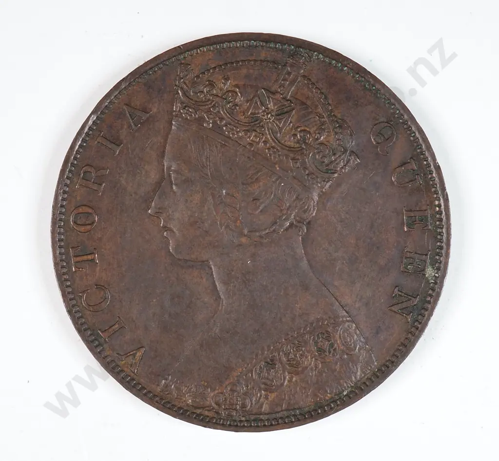 Hong Kong 1877 One Cent, Extremely Fine Image 1++