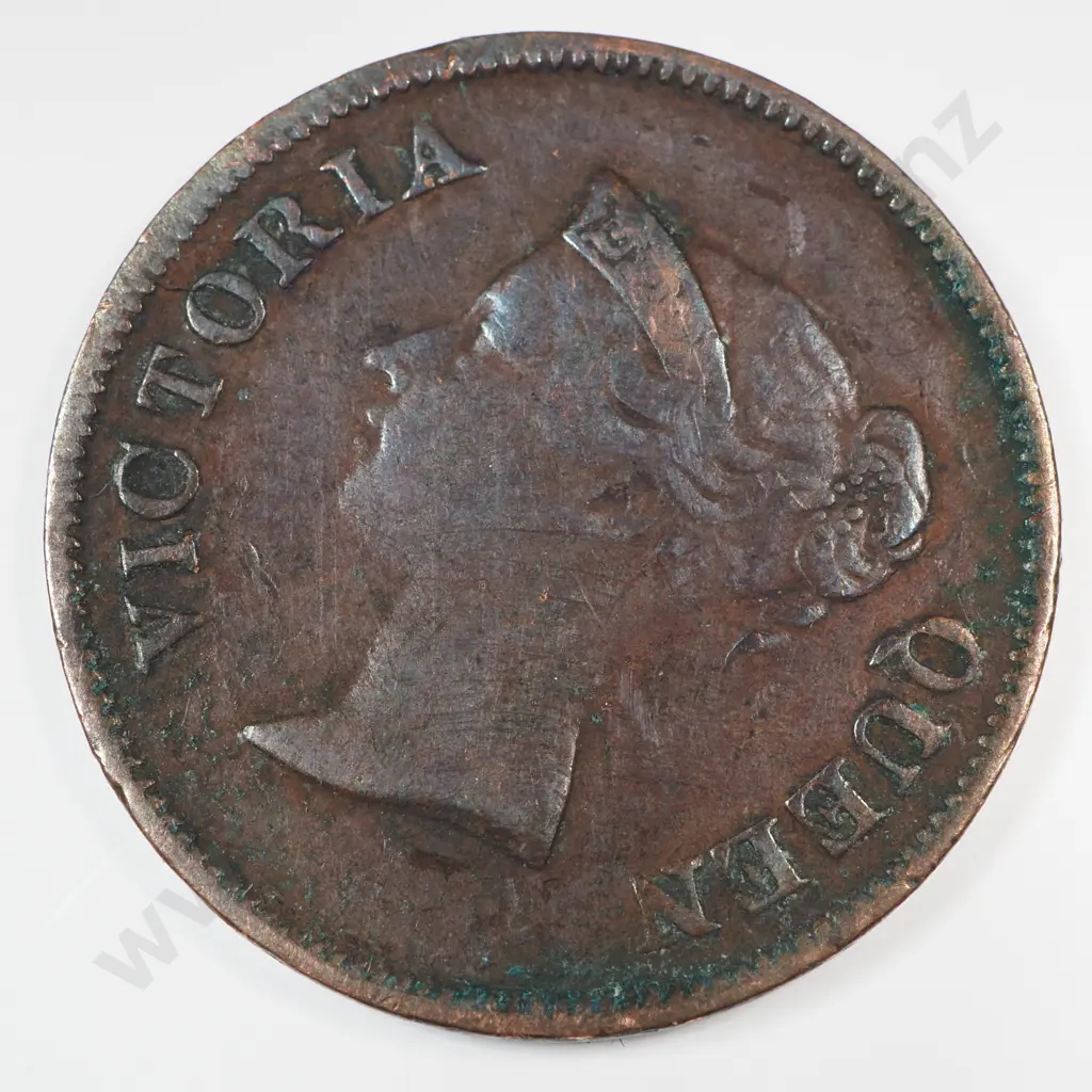India 1845 Quarter Cent, Fine Image 1++
