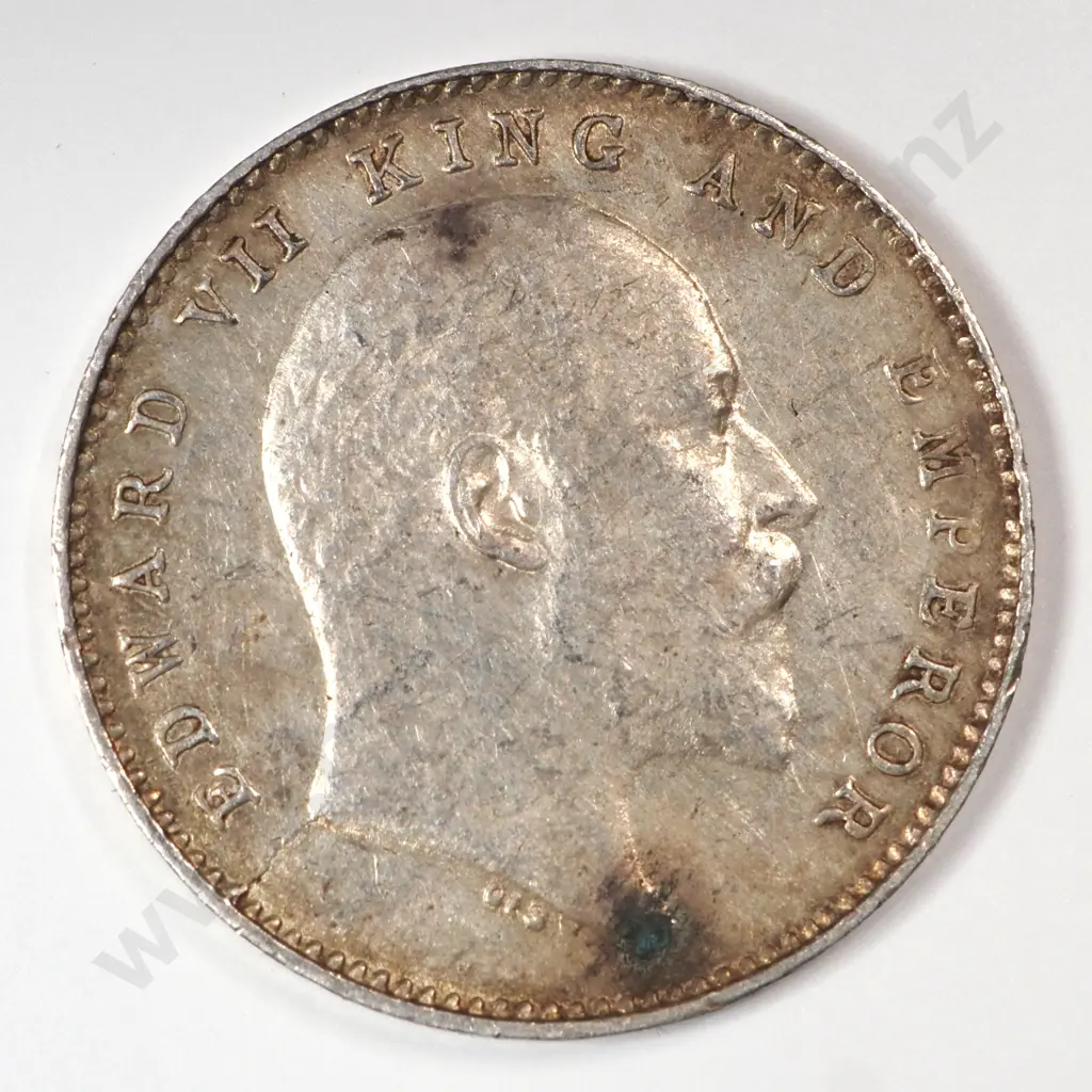 India 1907 Two Annas, Extremely Fine Image 1++