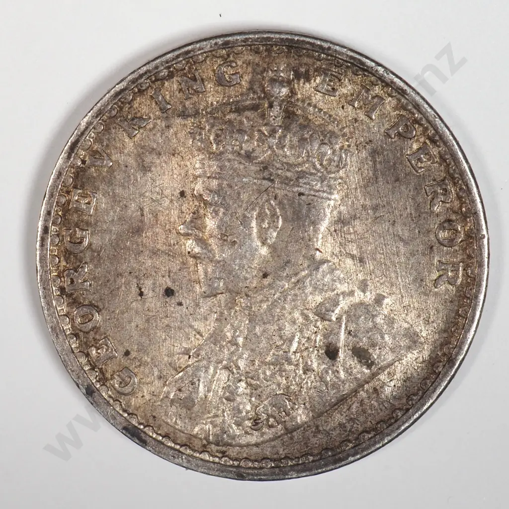 India 1914 Two Annas, Extremely Fine Image 1++