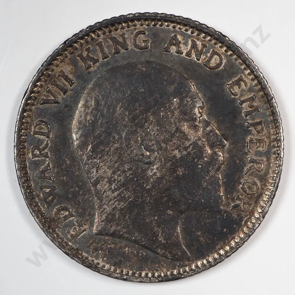 India 1907 Quarter Rupee, Very Fine Image 1++