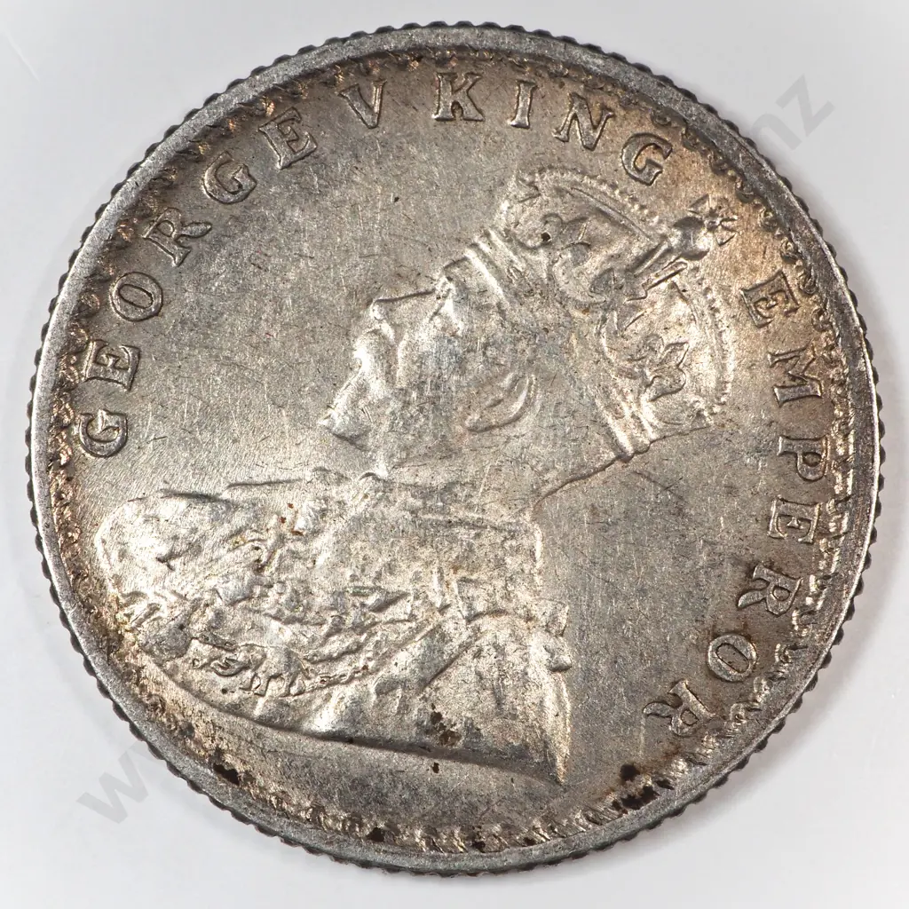 India 1918 Quarter Rupee, Extremely Fine Image 1++