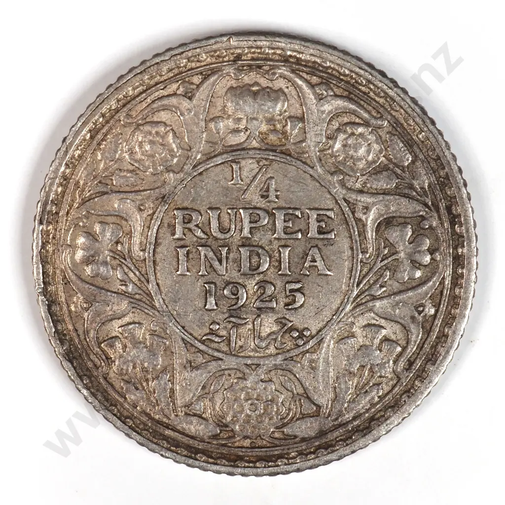India 1925 Quarter Rupee, Very Fine Image 1++