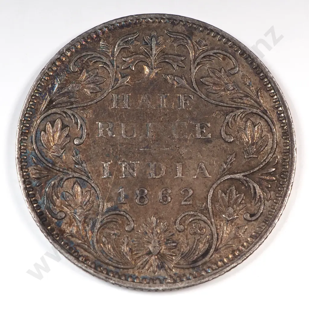 India 1862 Half Rupee, Extremely Fine Image 1++