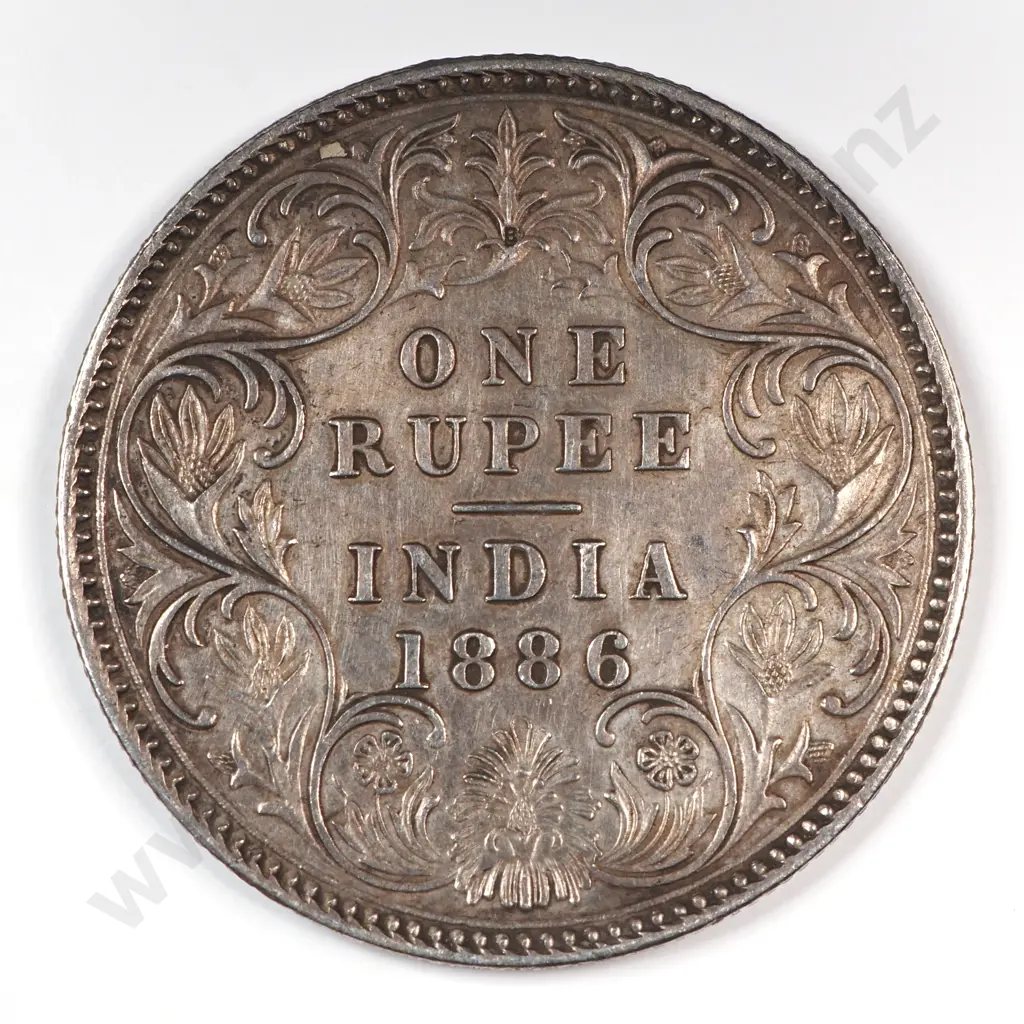 India 1886 One Rupee, Extremely Fine Image 1++