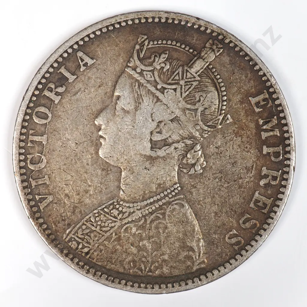 India 1890 One Rupee, Very Fine Image 1++