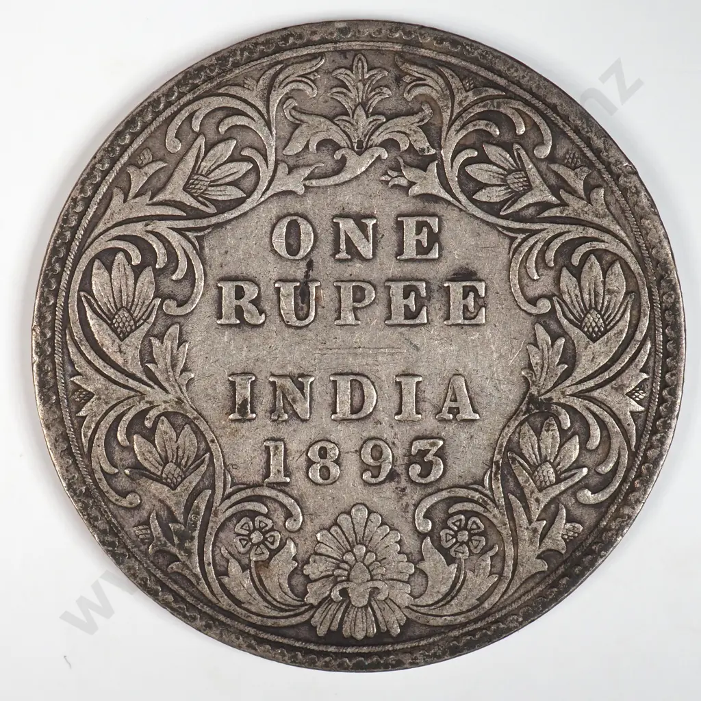 India 1893 One Rupee, Very Fine Image 1++