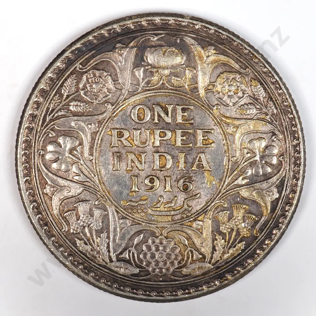 India 1916 One Rupee, Extremely Fine Image 1++