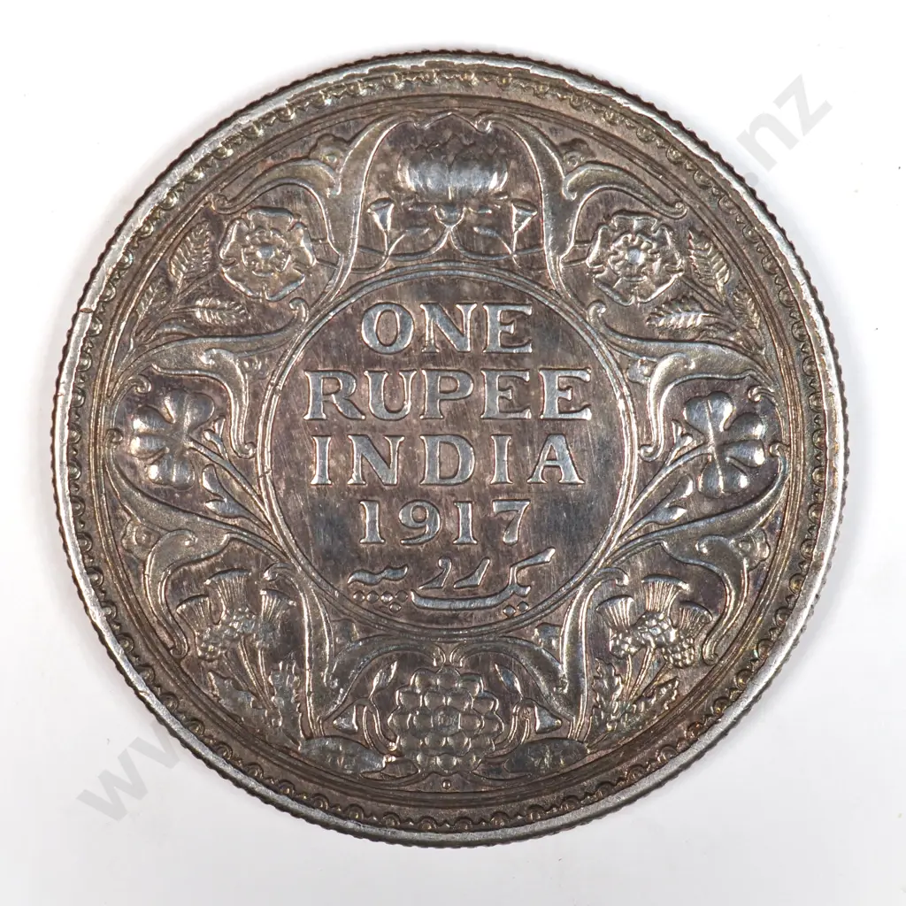 India 1917 One Rupee, Very Fine Image 1++