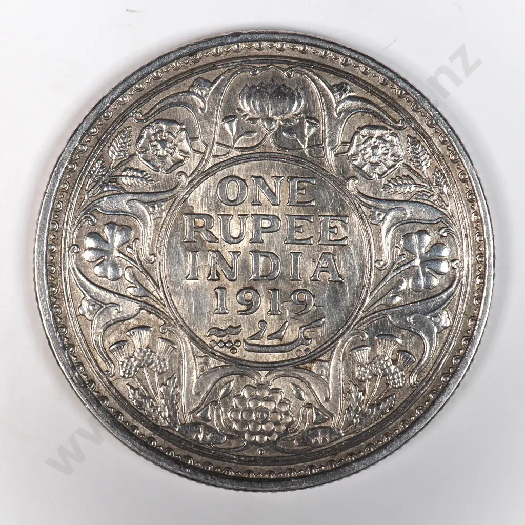 India 1919 One Rupee, Extremely Fine Image 1++