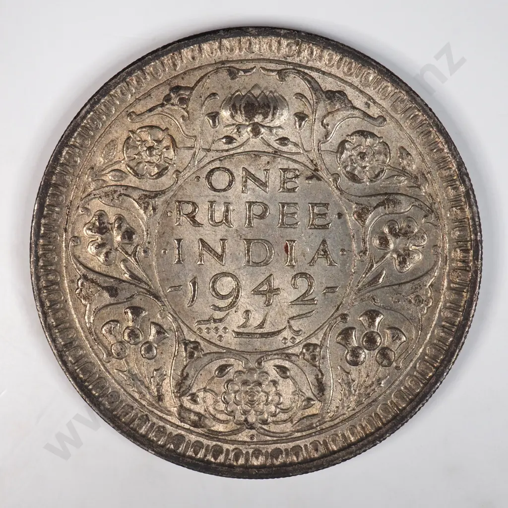 India 1942 One Rupee, Extremely Fine Image 1++