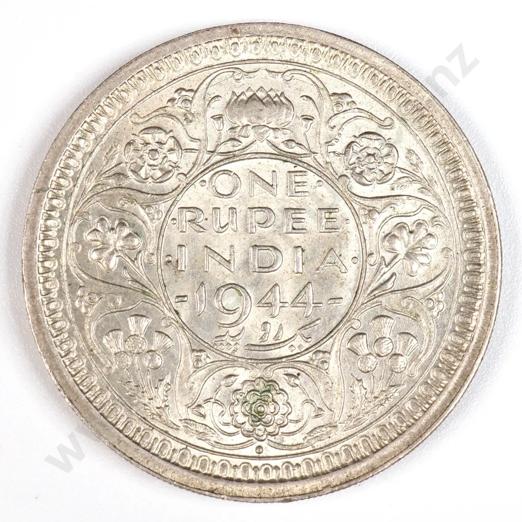 India 1944 One Rupee, Extremely Fine Image 1++