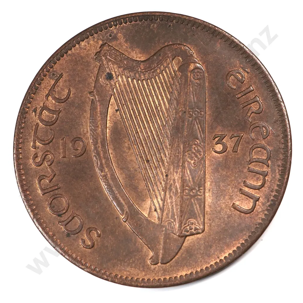 Ireland 1937 Penny, Almost Uncirculated Image 1++