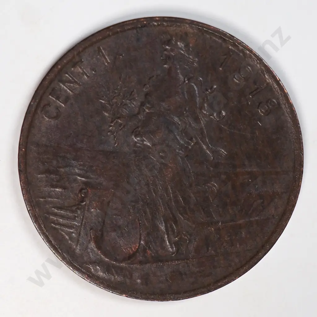 Italy 1918 One Cent, Very Fine Image 1++