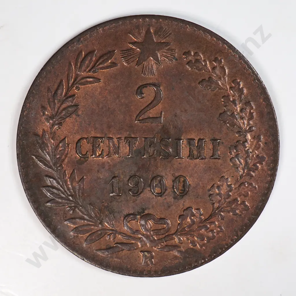 Italy 1900 'R' Two Cents, Extremely Fine Image 1++