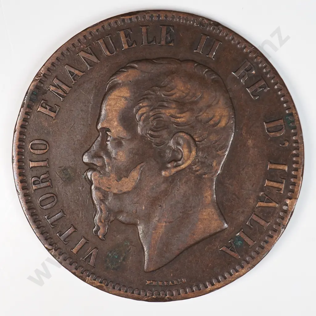 Italy 1863 Ten Cents, Very Fine Image 1++