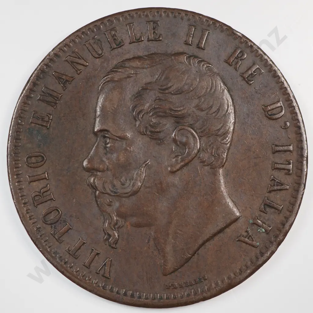 Italy 1866 'OM' Ten Cents, Very Fine Image 1++