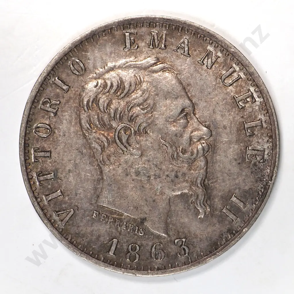 Italy 1863 'm Bn' Twenty Cents, Extremely Fine Image 1++