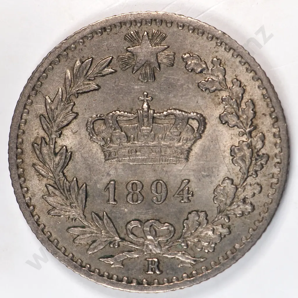 Italy 1894 'R' Twenty Cents, Extremely Fine Image 1++