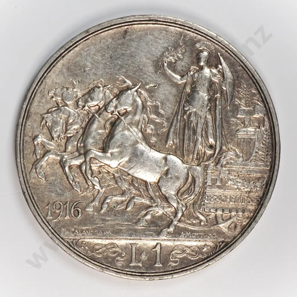 Italy 1916 One Lire, Extremely Fine Image 1++